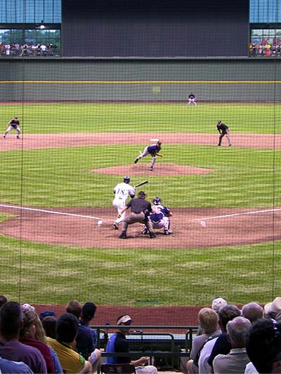 behind home plate